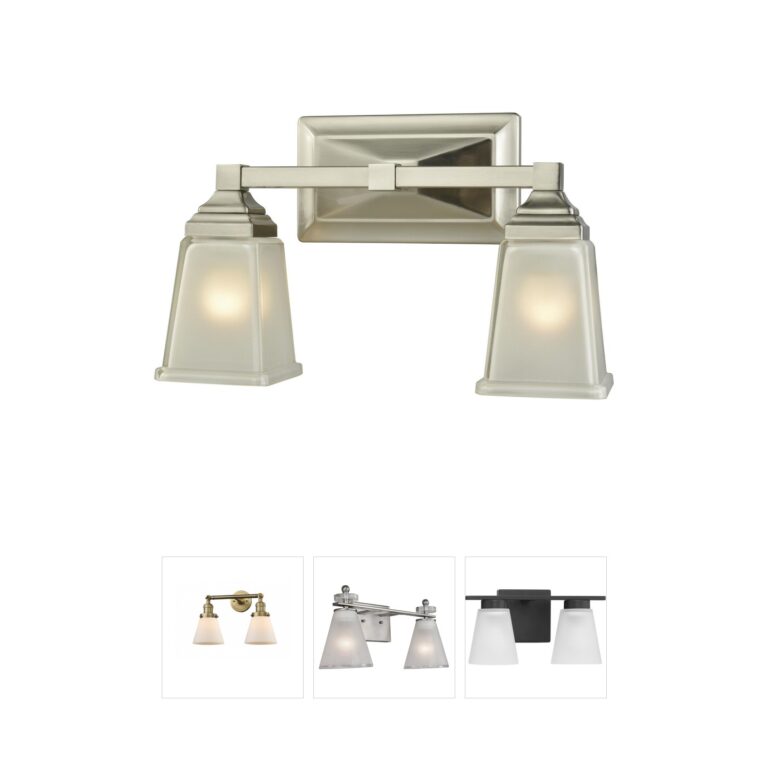 Atlas Lighting & Home Sinclair 2-Light Brushed Nickel Vanity Light