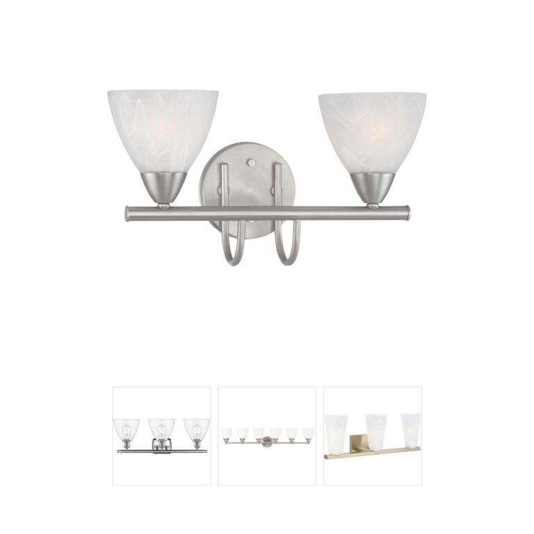 Atlas Lighting & Home Tia 15.75-Inch 2-Light Matte Nickel Vanity Light