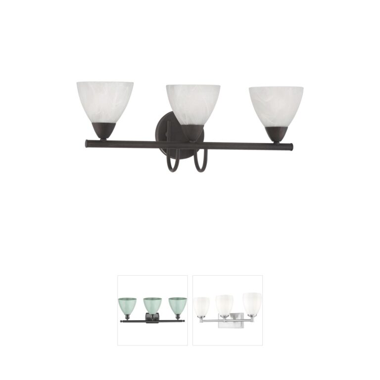 Atlas Lighting & Home Tia 22.5-Inch 3-Light Painted Bronze Vanity Light with Frosted Glass