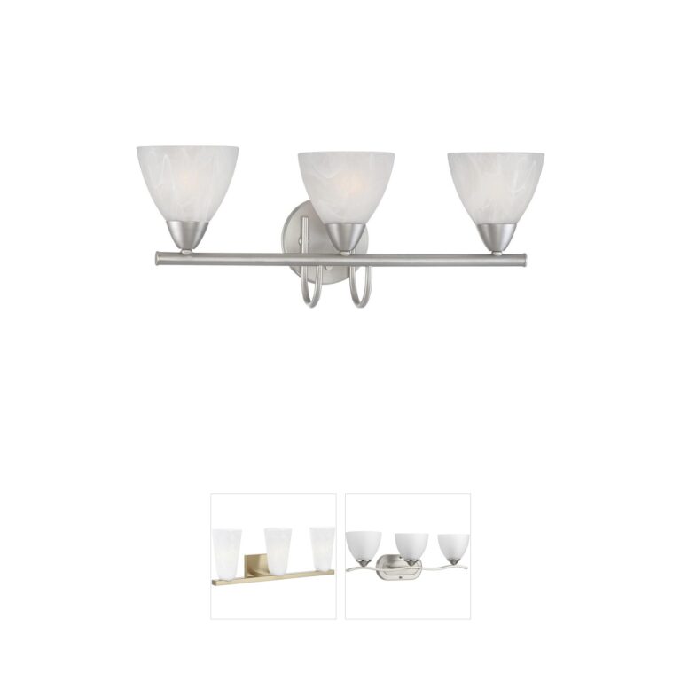 Atlas Lighting & Home Tia 22.5-Inch Matte Nickel 3-Light Vanity with Frosted Glass
