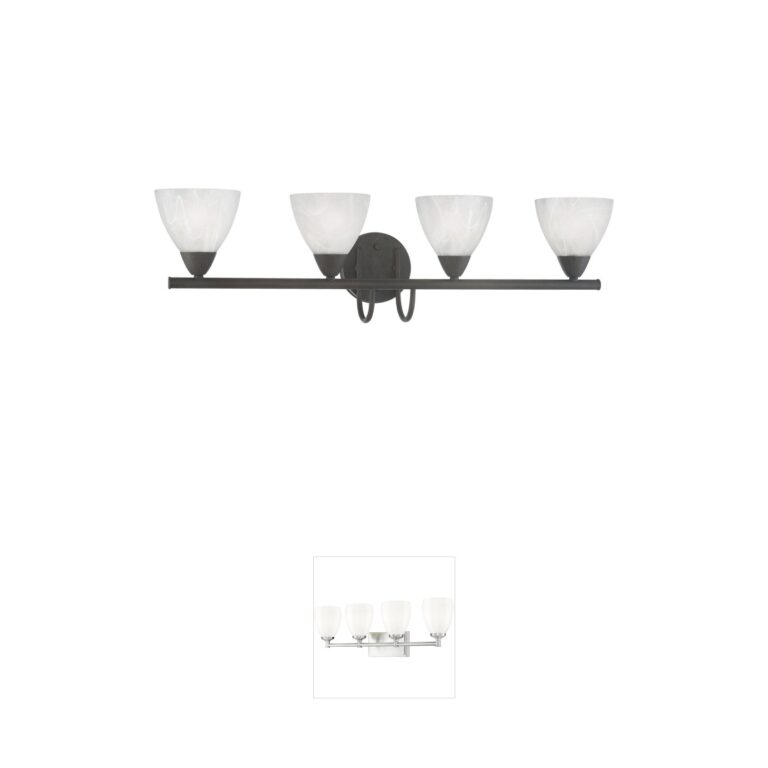 Atlas Lighting & Home Tia 4-Light Painted Bronze Vanity Light with Frosted Glass