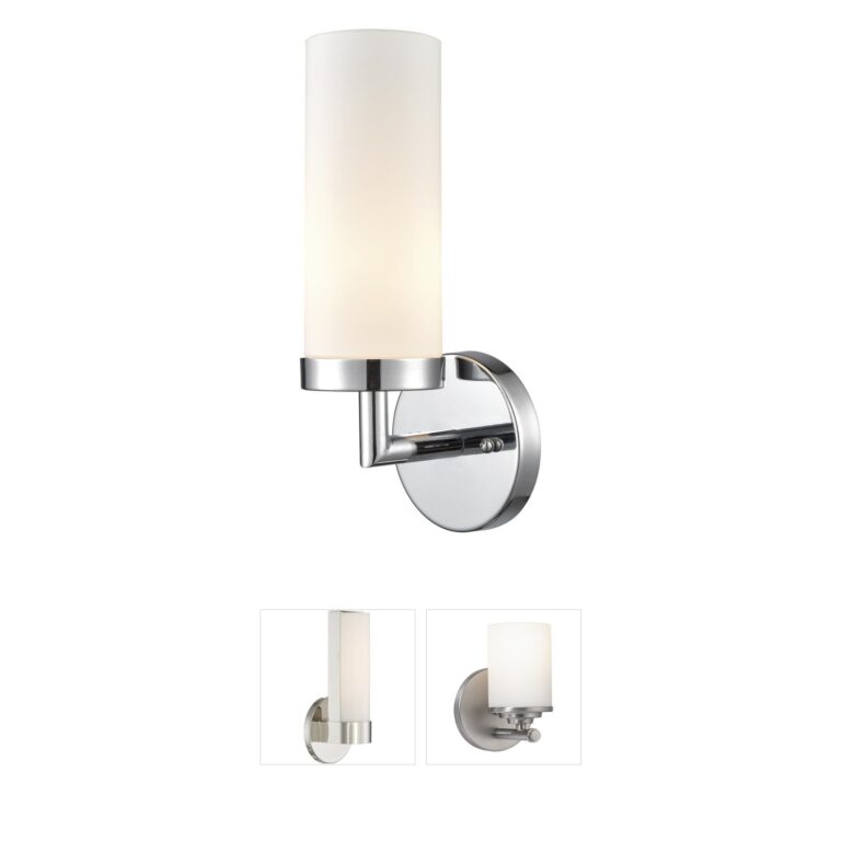 Atlas Lighting & Home Tristen 13-Inch Chrome and Frosted Glass Sconce