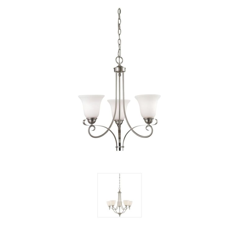 Atlas Lighting & Home Brighton Steel & Frosted Glass Chandelier