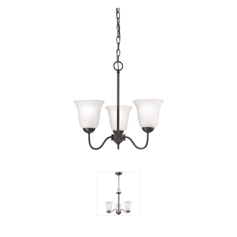 Atlas Lighting & Home Conway 3-Light Oil Rubbed Bronze Chandelier with Frosted Glass