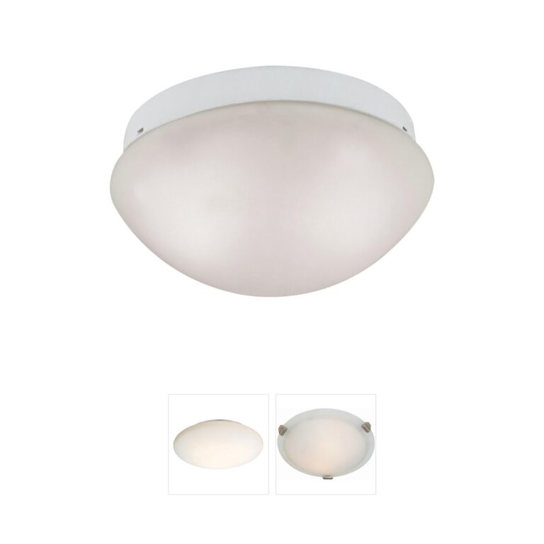 Atlas Lighting & Home Elowen 10-Inch White and Frosted Glass Flush Mount