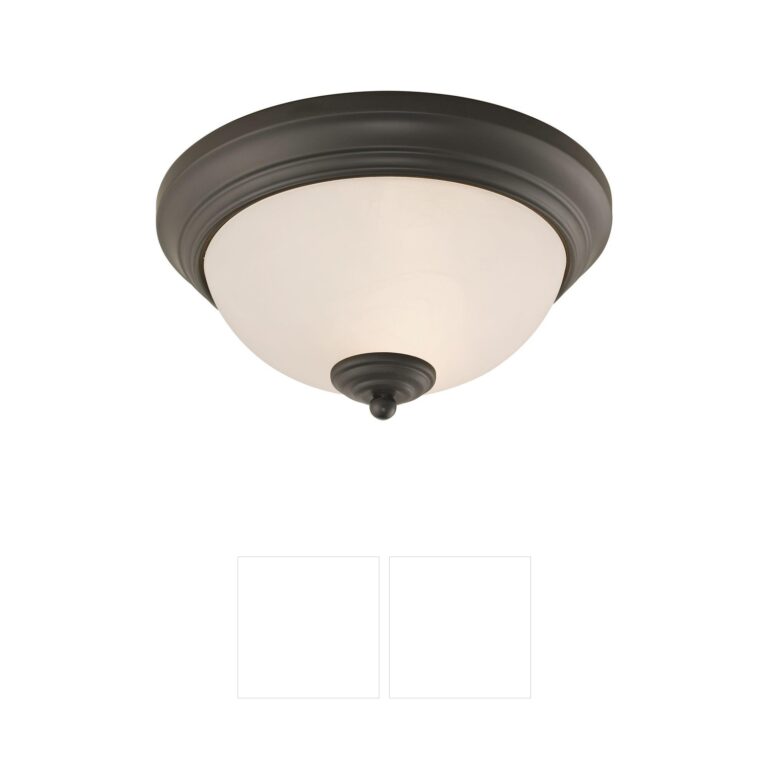 Atlas Lighting & Home Huntington Oil Rubbed Bronze Metal & Frosted Glass Flush Mount
