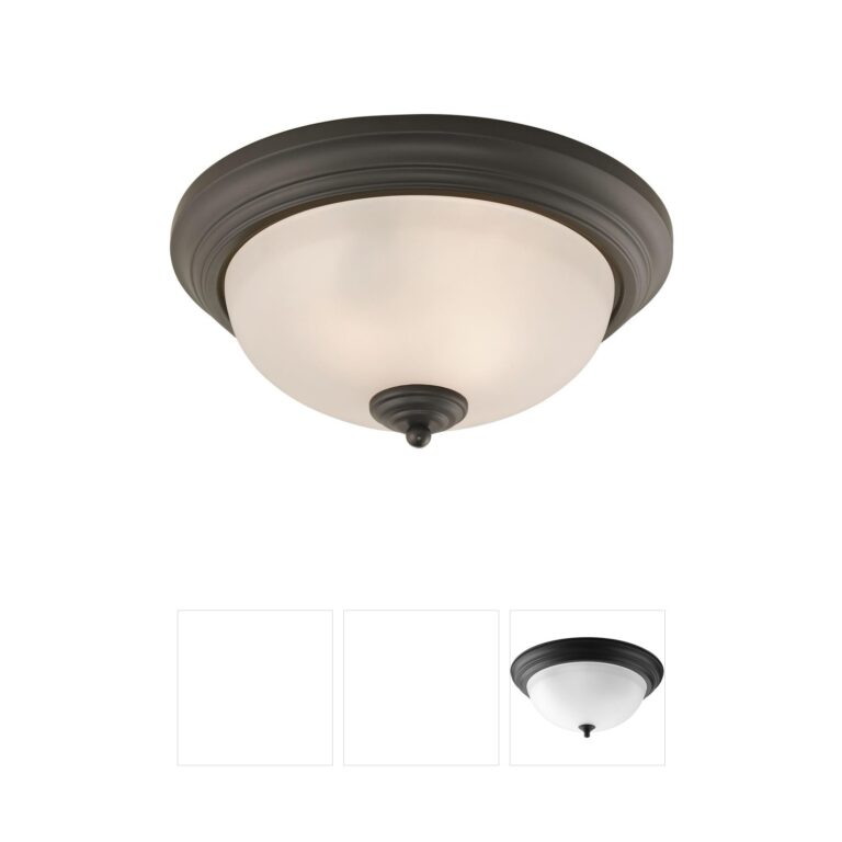 Atlas Lighting & Home Huntington 13-Inch Oil Rubbed Bronze and Frosted Glass Flush Mount