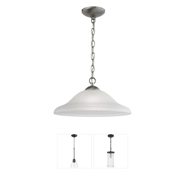 Atlas Lighting & Home Conway Brushed Nickel and Frosted Glass Mini Pendant