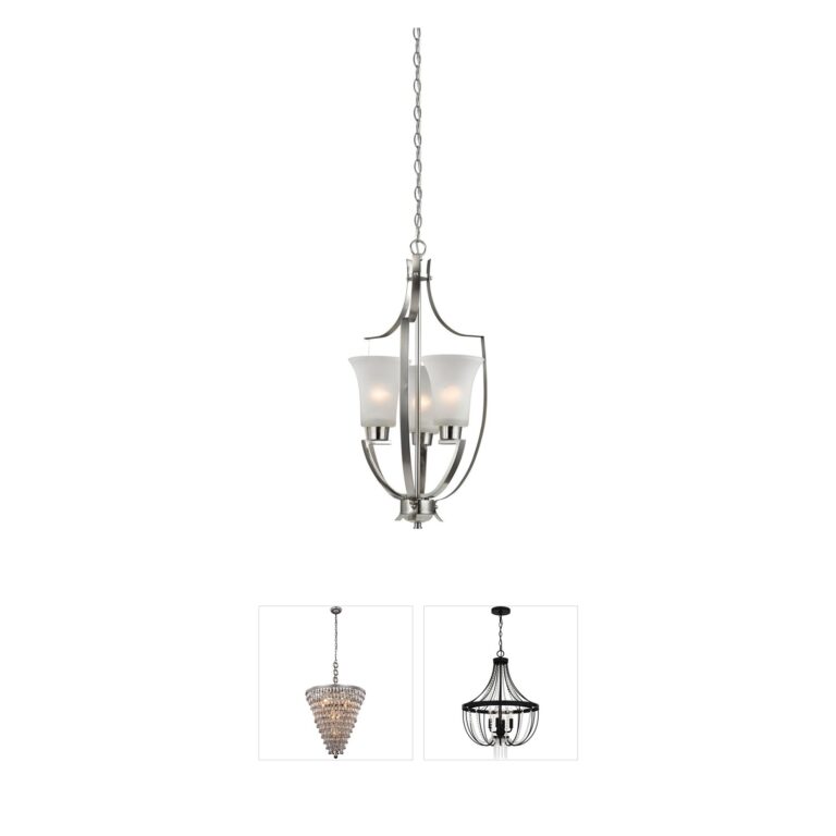 Atlas Lighting & Home Foyer 3-Light Brushed Nickel Metal Pendant