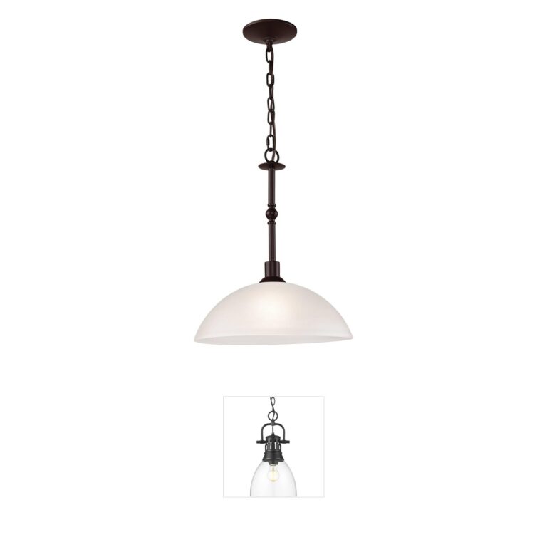 Atlas Lighting & Home Jackson Oil Rubbed Bronze Iron Pendant with Frosted Glass