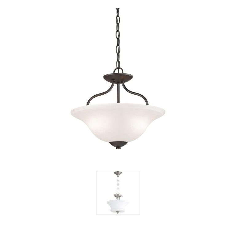 Atlas Lighting & Home Conway Oil Rubbed Bronze Frosted Glass Semi-Flush Mount