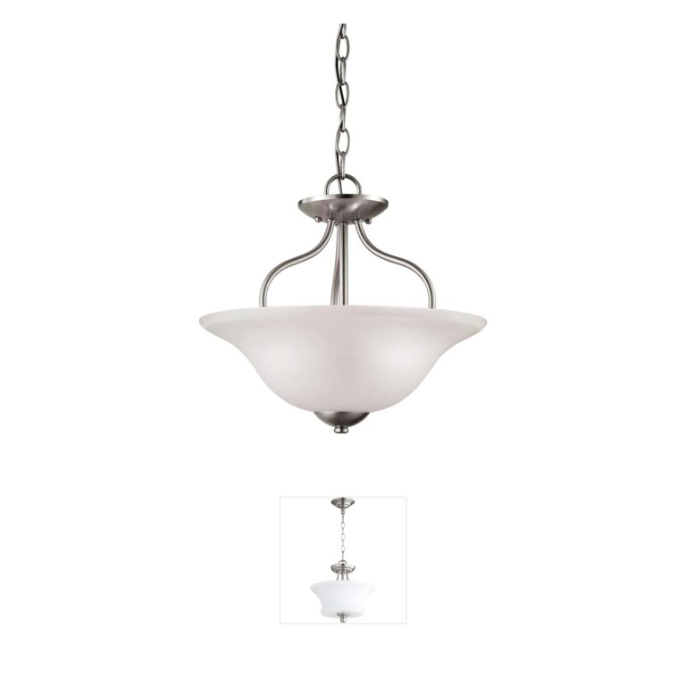 Atlas Lighting & Home Conway 15-Inch Brushed Nickel Semi-Flush Mount