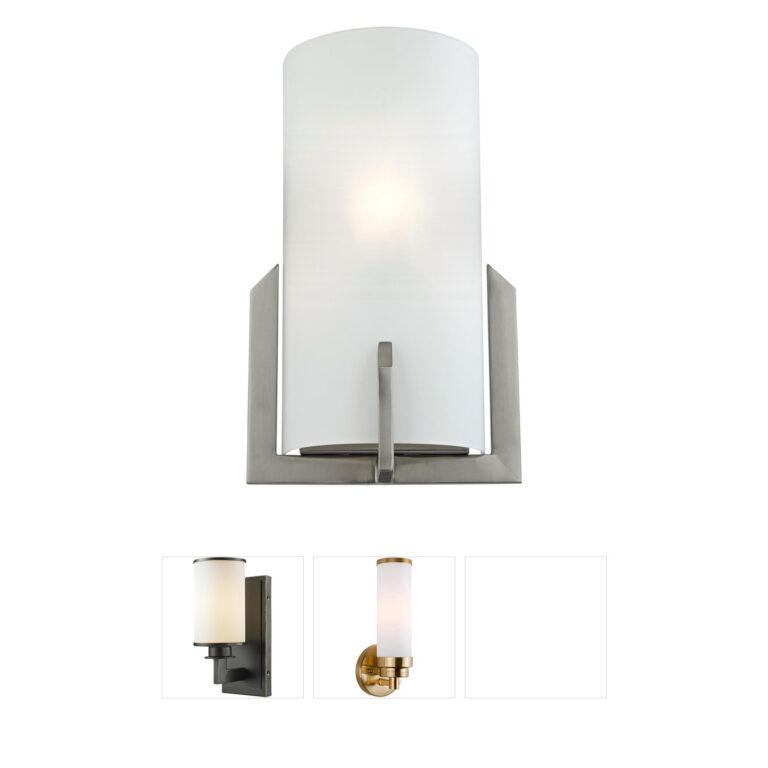 Atlas Lighting & Home Zenith 12" Brushed Nickel Frosted Glass Wall Sconce
