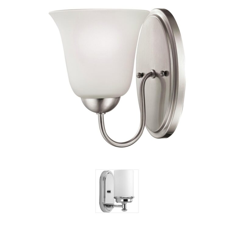 Atlas Lighting & Home Conway 1-Light Brushed Nickel Sconce with White Glass