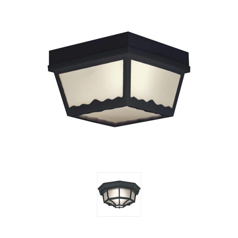 Atlas Lighting & Home Wavy Square Black Outdoor Flush Mount