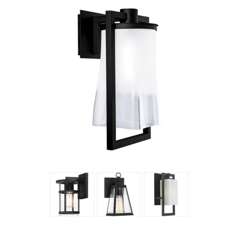 Atlas Lighting & Home Drape Matte Black Steel Outdoor Wall Sconce