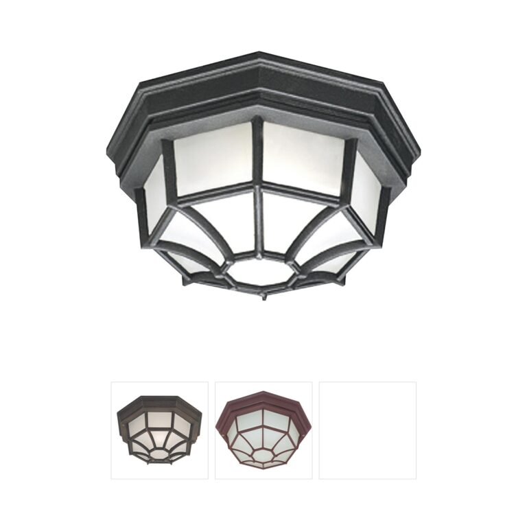 Atlas Lighting & Home Cirque Black Metal Outdoor Flush Mount