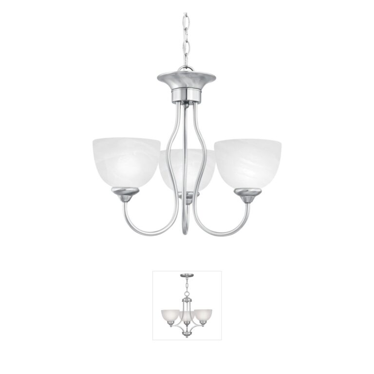 Atlas Lighting & Home Tahoe 3-Light Brushed Nickel Chandelier