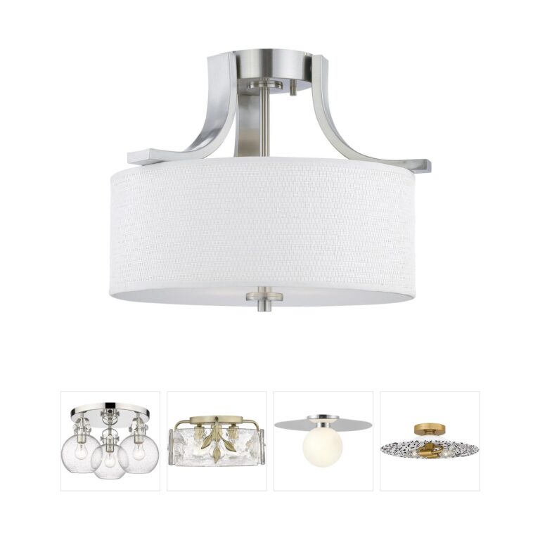 Atlas Lighting & Home Pendenza Brushed Nickel Drum Flush Mount