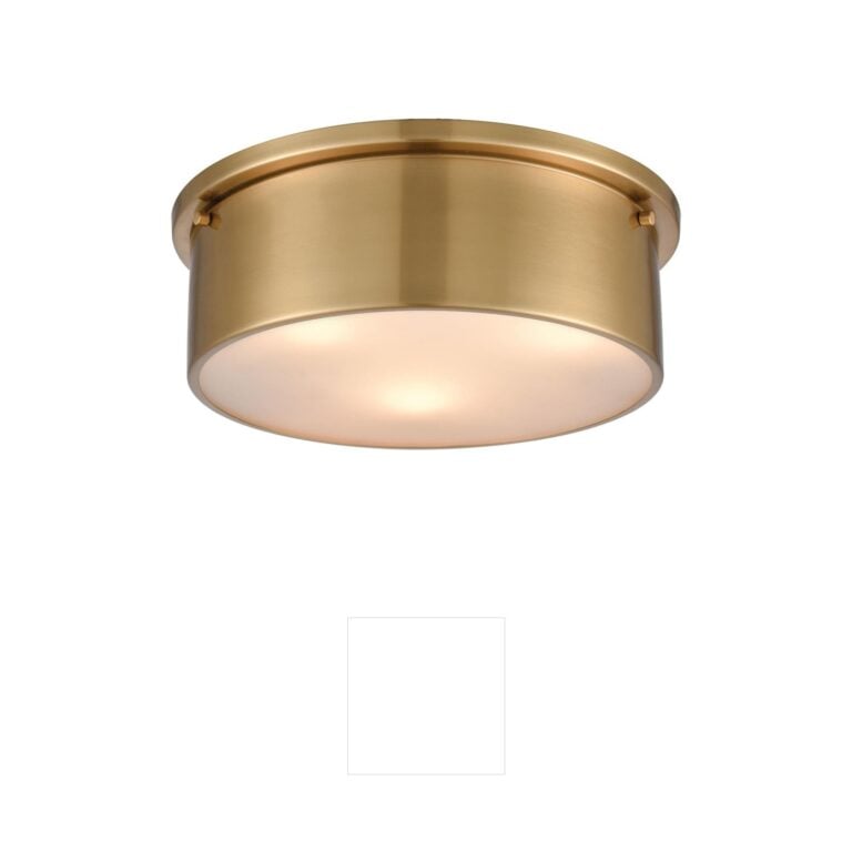 Atlas Lighting & Home Simpson Satin Brass & Frosted Glass Flush Mount