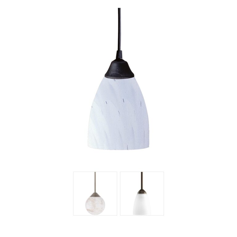 Atlas Lighting & Home Classico Dark Rust and White Glass Mini Pendant