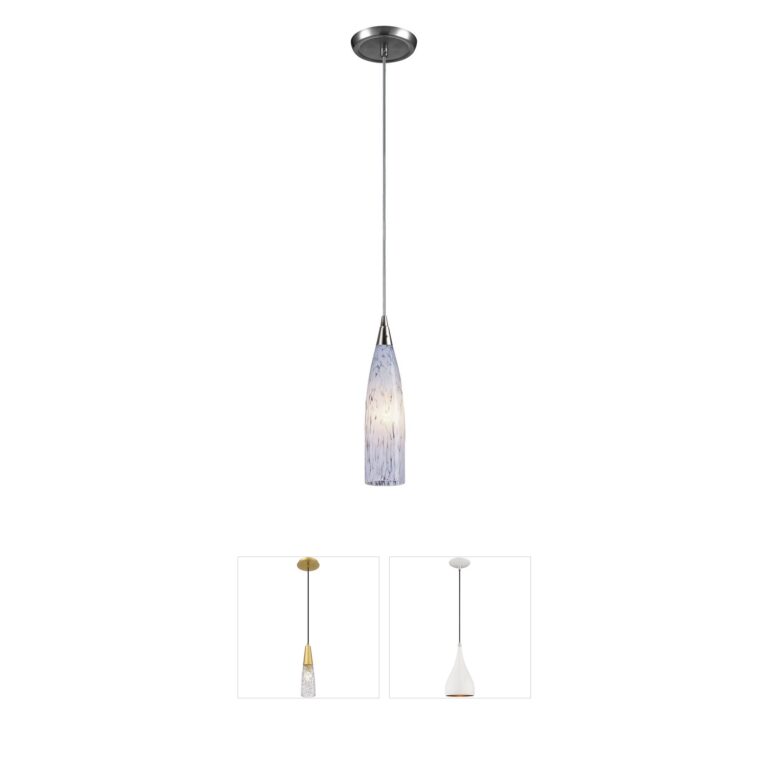 Atlas Lighting & Home Lungo Satin Nickel & Snow White Glass Mini Pendant