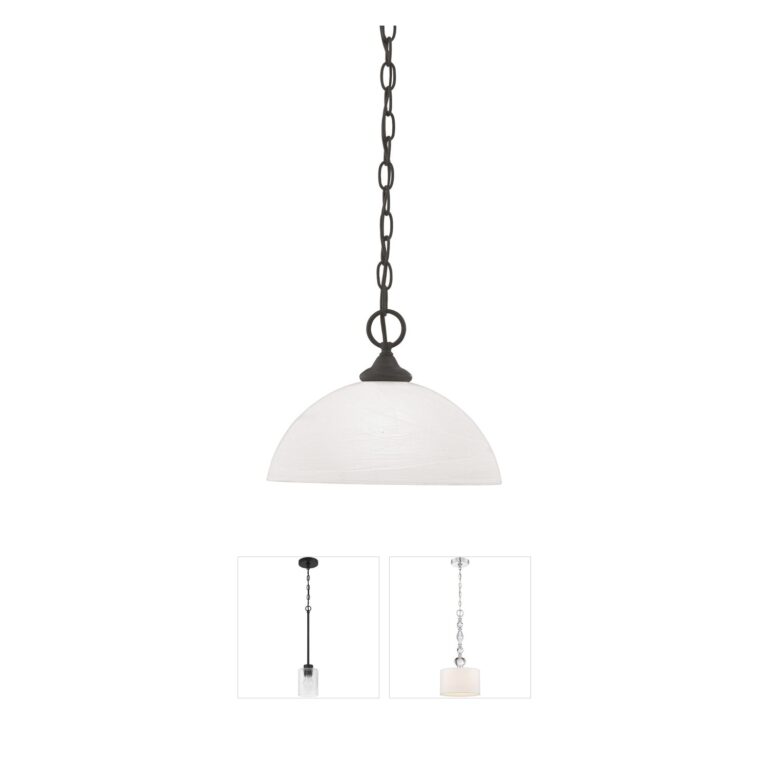 Atlas Lighting & Home Tahoe Painted Bronze and White Glass Mini Pendant