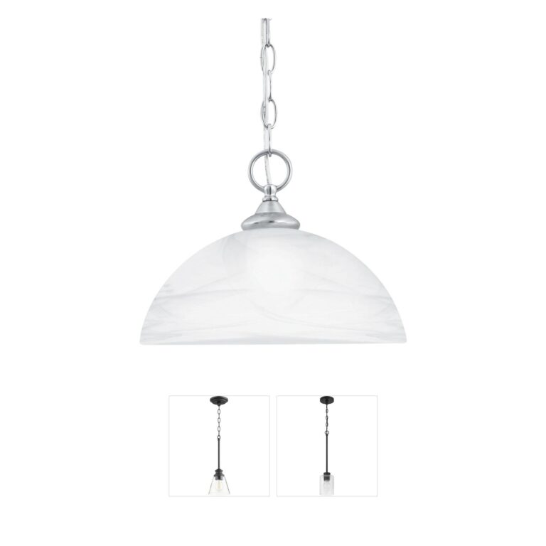Atlas Lighting & Home Tahoe 12-Inch Brushed Nickel and Frosted Glass Mini Pendant