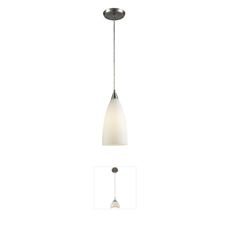 Atlas Lighting & Home Vesta Art Glass Mini Pendant in Satin Nickel