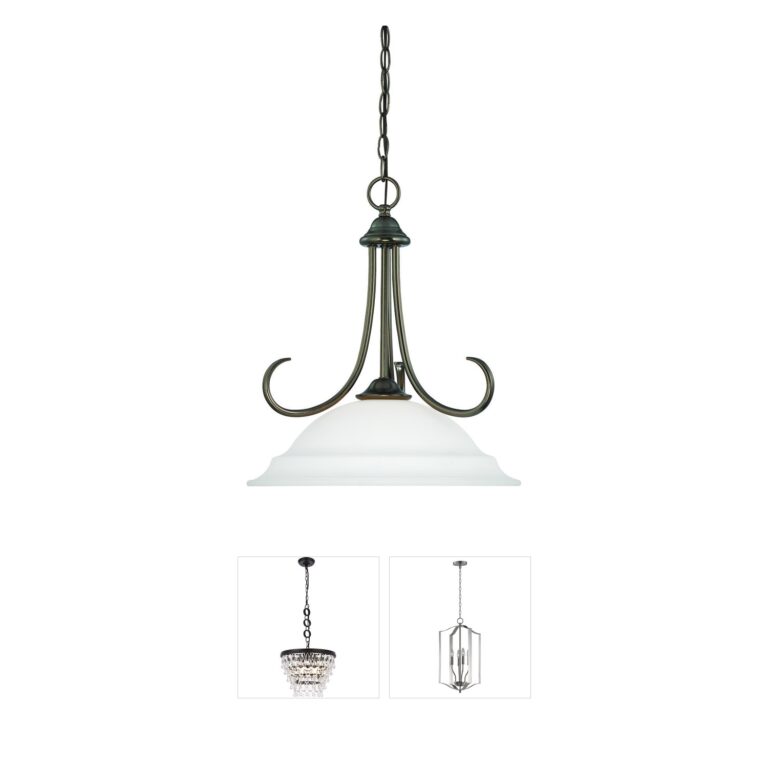 Atlas Lighting & Home Bella 1-Light Oiled Bronze Bell Pendant with Frosted Glass