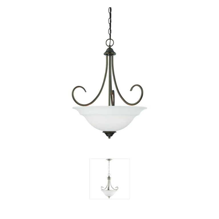 Atlas Lighting & Home Bella 3-Light Oiled Bronze and Frosted Glass Pendant