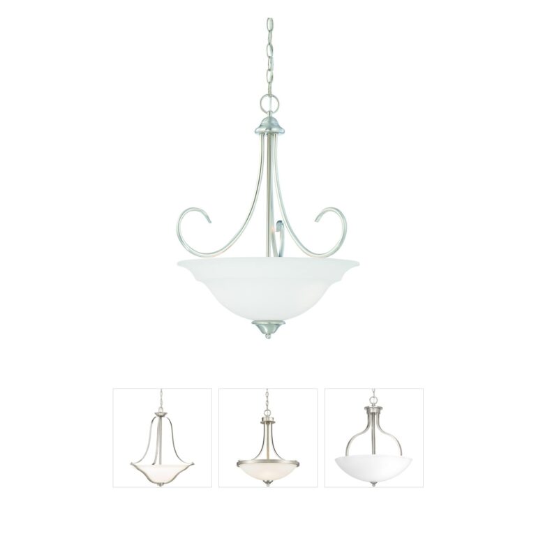 Atlas Lighting & Home Bella Brushed Nickel Frosted Glass Pendant