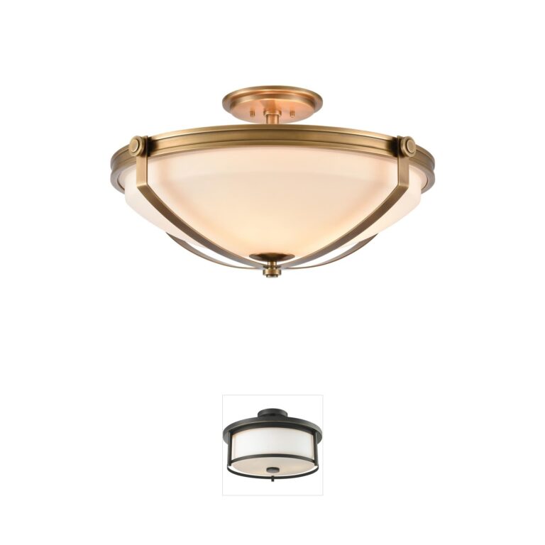Atlas Lighting & Home Connelly 4-Light Natural Brass Semi-Flush Mount