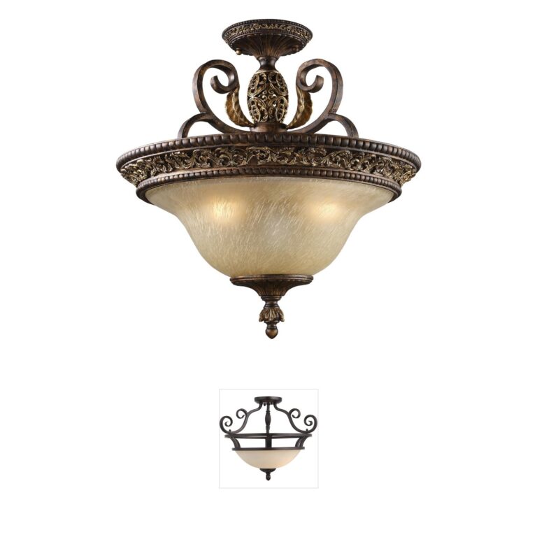 Atlas Lighting & Home Regency Crystal Semi-Flush Mount