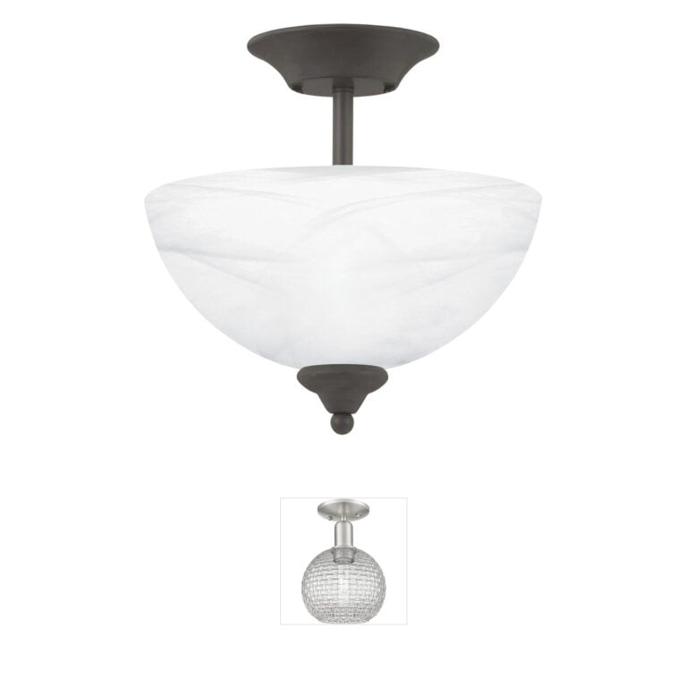 Atlas Lighting & Home Tahoe Oil Rubbed Bronze Semi-Flush Mount with Frosted Glass