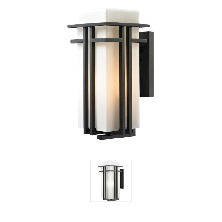 Atlas Lighting & Home Croftwell Textured Matte Black Outdoor Wall Sconce