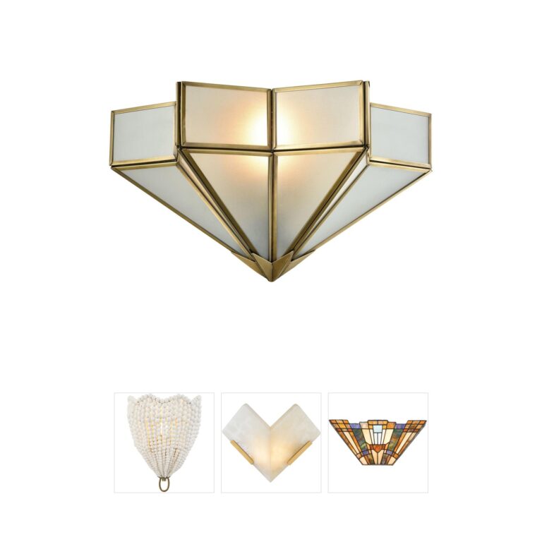 Atlas Lighting & Home Decostar Brushed Brass Frosted Glass Sconce