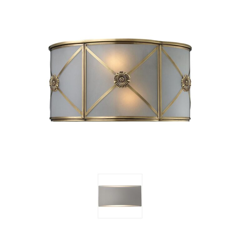 Atlas Lighting & Home Preston 2-Light Brushed Brass and Frosted Glass Sconce