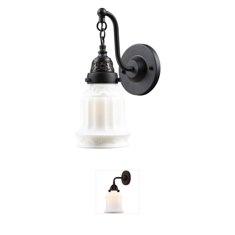 Atlas Lighting & Home Quinton Parlor 12-Inch Oiled Bronze Wall Sconce with Opal White Glass