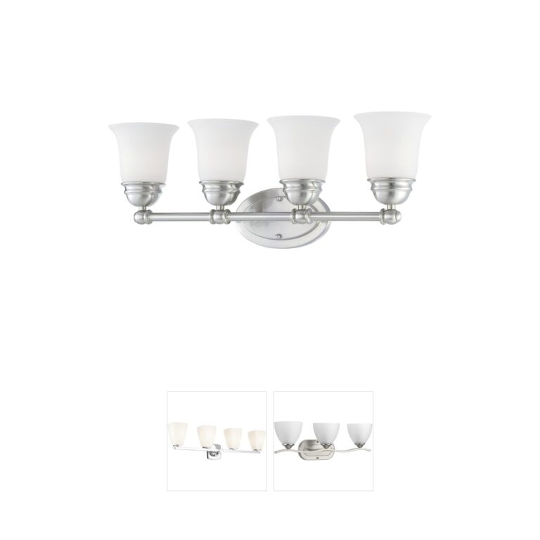 Atlas Lighting & Home Bella 4-Light Brushed Nickel Metal Vanity Light