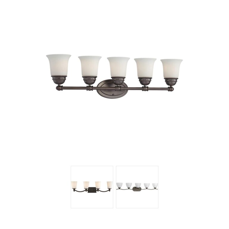 Atlas Lighting & Home Bella 5-Light Oiled Bronze Vanity Light with Frosted Glass