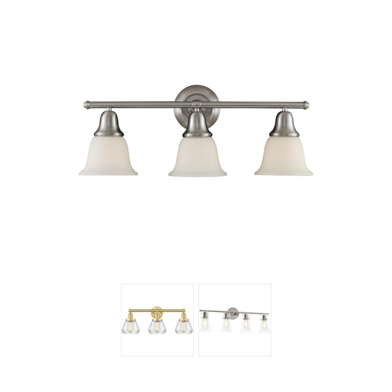 Atlas Lighting & Home Berwick 3-Light Steel Vanity Light with Frosted Glass