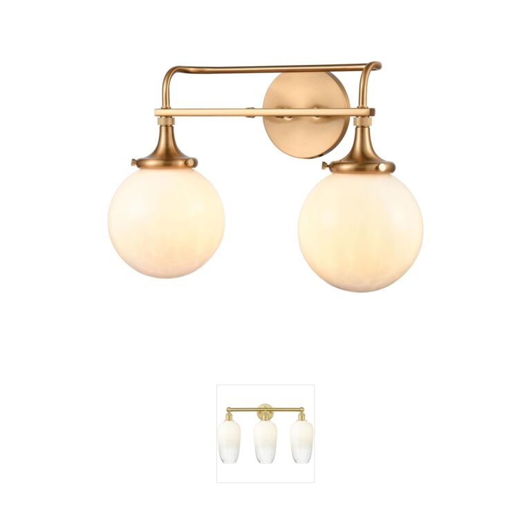 Atlas Lighting & Home Beverly Hills 2-Light Satin Brass Vanity Light