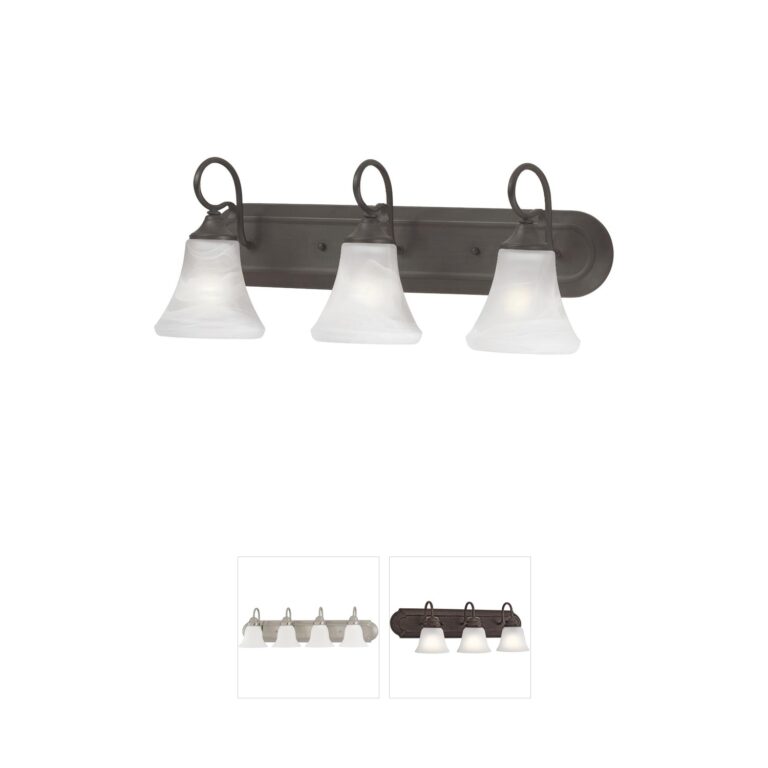 Atlas Lighting & Home Elipse Painted Bronze 3-Light Vanity with Frosted Glass