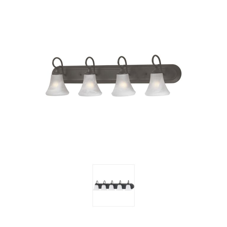 Atlas Lighting & Home Elipse 4-Light Painted Bronze Frosted Glass Vanity Light