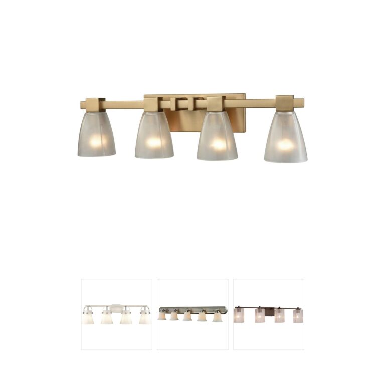 Atlas Lighting & Home Ensley 28-Inch 4-Light Satin Brass Vanity Light with Frosted Glass