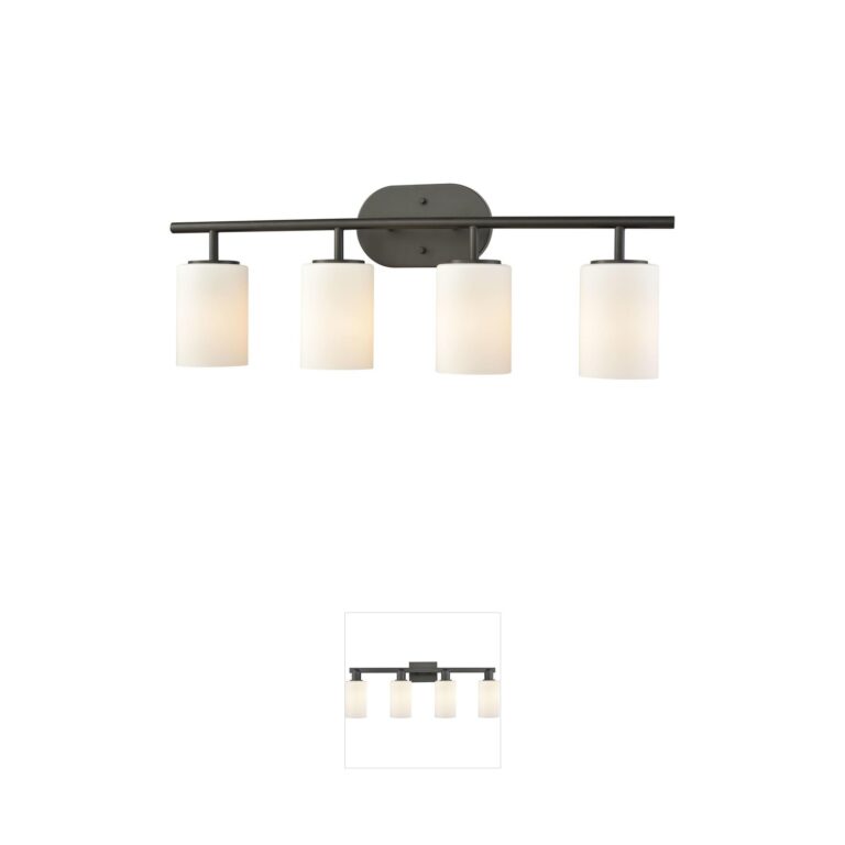 Atlas Lighting & Home Pemlico 4-Light Oil Rubbed Bronze Steel Vanity Light
