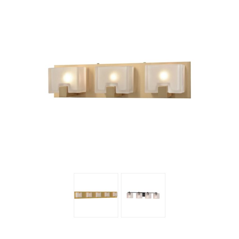 Atlas Lighting & Home Ridgecrest Satin Brass 3-Light Vanity with Frosted Glass