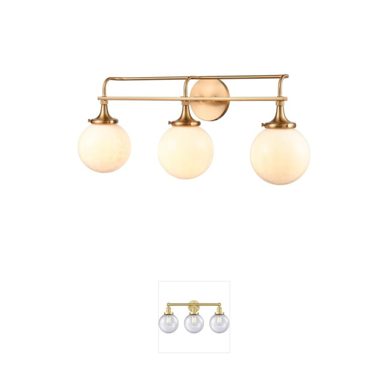 Atlas Lighting & Home Beverly Hills Satin Brass Frosted Glass Vanity Light