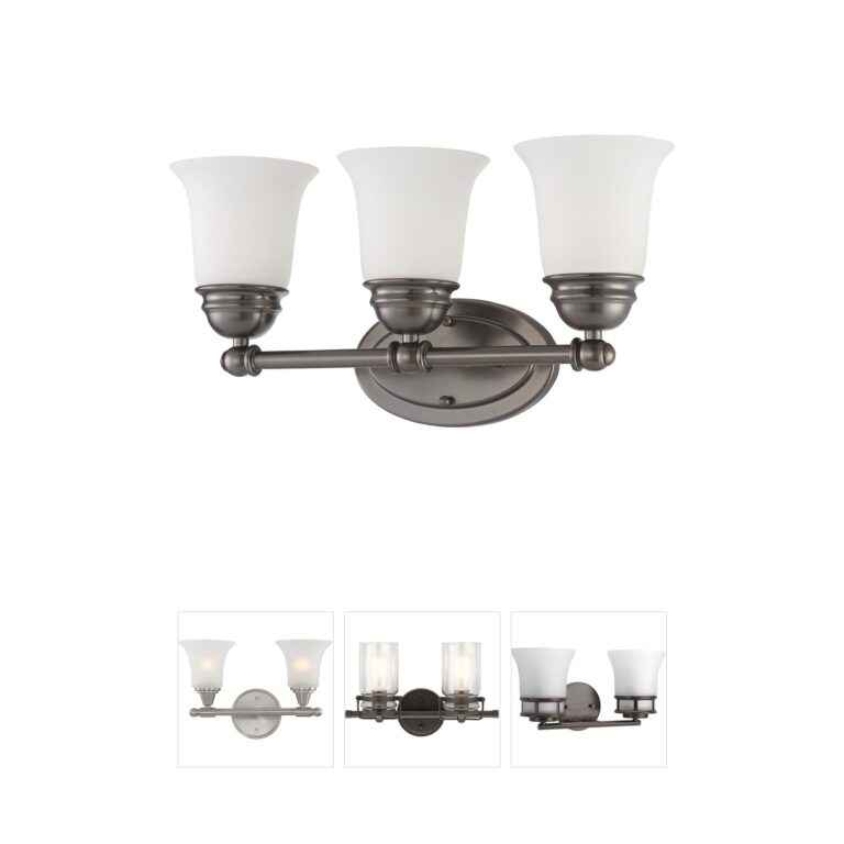 Atlas Lighting & Home Bella 3-Light Bell Frosted Glass Vanity Light